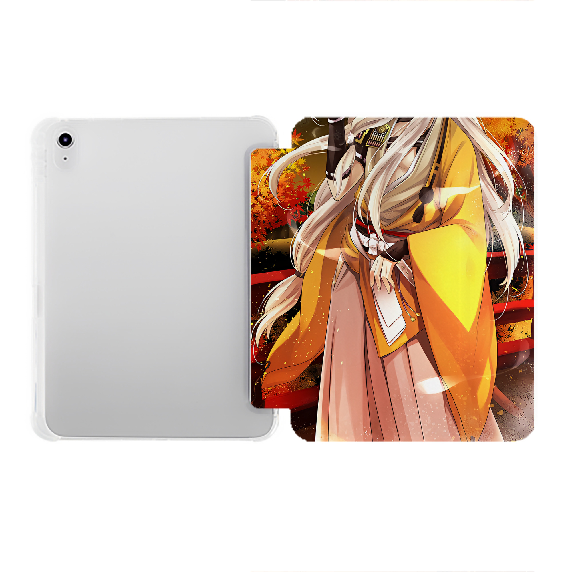 （画像用） 刀剣乱舞 Touken Ranbu IPad ケース ペン収納付き 三つ折りスタンド PUレザー×シリコン 対応機種9.5/10.5/10.9インチ